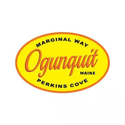 Maine Ogunquit Marginal Way Perkins Cove Oval Die Cut Sticker • $4.95