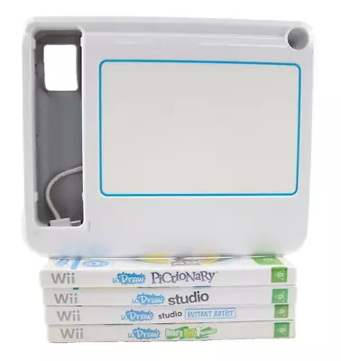 UDraw 4 Game & White Tablet Bundle Lot (Pictionary) - Nintendo Wii [PAL] • $53.95