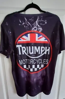 £8.99 • Buy Men's T Shirt Black Triumph Motorcycle Graphic Crew Neck Casual Fit