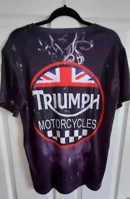 £8.99 • Buy Men's T Shirt Black Triumph Motorcycle Graphic Crew Neck Casual Fit