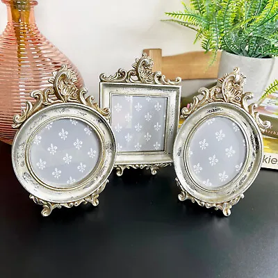 £19.99 • Buy Baroque Silver Photo Frames Set Of 3 Standing French Rococo Picture Holders Gift