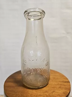 Pint Trenton NJ Embossed Milk Bottle A Aragona's Dairy • $35