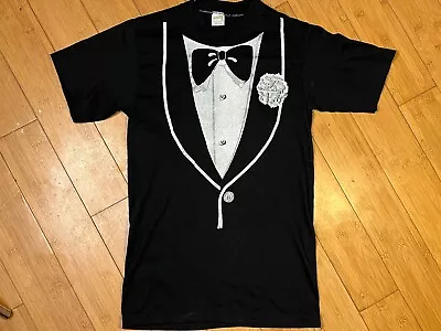 Vintage Men’s XS Sportswear Black Tuxedo 80’s Brocklinds T Shirt • $15