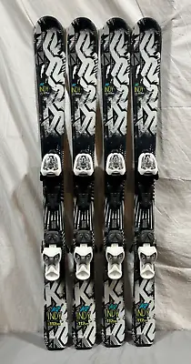 K2 Indy 112cm 96-70-86 Kids Rocker Skis Marker 4.5 Adjustable Bindings TUNED • $109.95