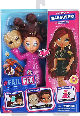 Failfix Glamazon Long Black Afro Face Change The Look Doll Suprise Fashion Doll • £12.48