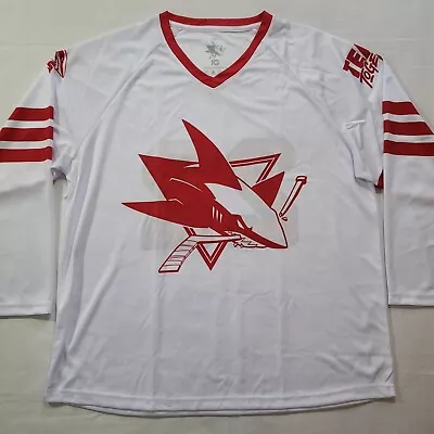 San Jose Sharks Jersey Mens XL White Red 49ers Mashup Teal Together NWOT • $49.97