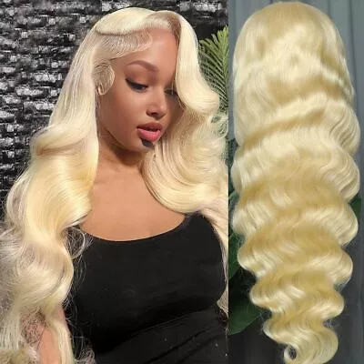 Otinid 613 Lace Front Wig Human Hair 13x6 Transparent Lace Body Wave Blonde L... • $128.40