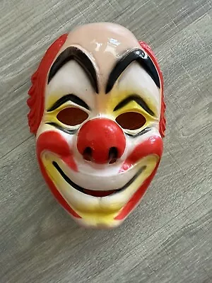 Vintage Plastic Clown Mask  • $12