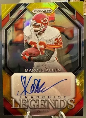 2023 Panini Prizm Marcus Allen Auto Franchise Legends Gold Prizm /10 Color Match • $99.97