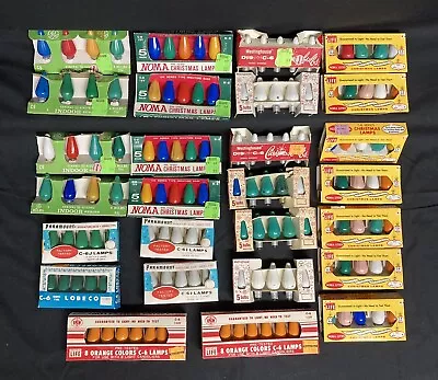 Vintage Christmas Light Bulbs C-6 GE Westinghouse Noma Ribbed - Lot Of 27 Packs • $89