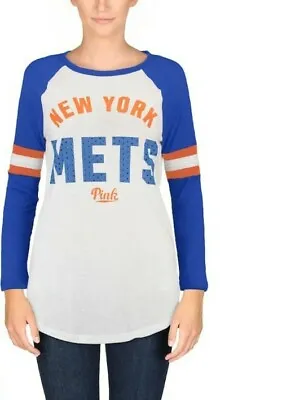 Victorias Secret Mets 3/4 Long Sleeve Bling Perfect Xs Pink 5th & Ocean Nwt Nym • $29.97