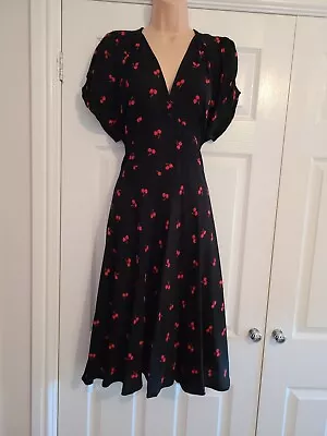 Bnwt Black & Red Summer Dress Size 18 By Marks & Spencer • £22