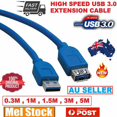 $8.29 • Buy USB 3.0 Male To Female SuperSpeed Cable Extension Cord Type 1M 1.5M 3M 5M AU