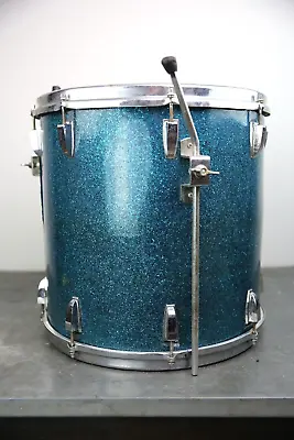 Vintage MIJ Floor Tom Drum Blue Sparkle Vintage 1960's Percussion • $249.99
