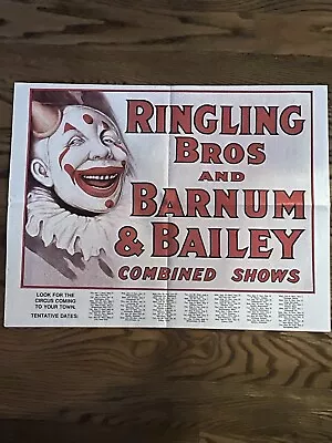 Vintage Circus Poster Ringling Bros Barnum Bailey Circus 1972 17 X 24.5 —2 Sides • $40