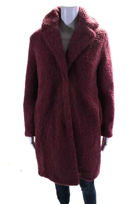 J Crew Womens Long Faux Sherpa Pile Coat Jacket Pink Size Extra Small • $42.69