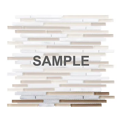 Beige Glass Metallic Aluminum Linear Glass Mosaic Tile Kitchen Wall Backsplash • $3.99