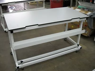 60 W X 30 D X 35 H Laminate Top Lab Bench/table W/ Castors Wheel Stops & Cutouts • $599.99