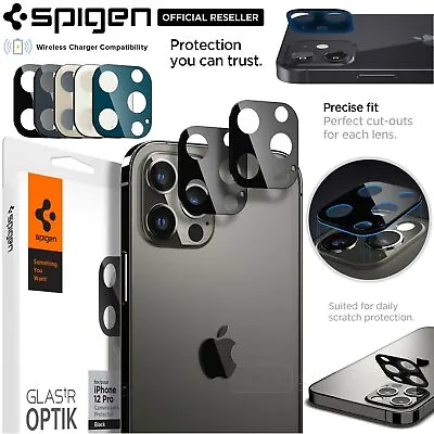 $29.99 • Buy FREE EXPRESS SPIGEN Optik Glass Apple IPhone 12 Pro 6.1 Camera Len Protector 2PC