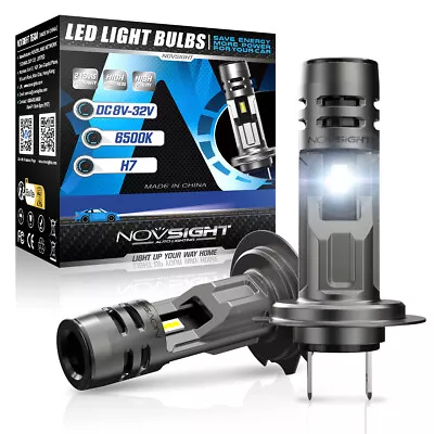 NOVSIGHT 2x H7 LED Headlight Bulbs Replace Xenon Car 60W 12000LM 6500K Beam Kit • $29.99