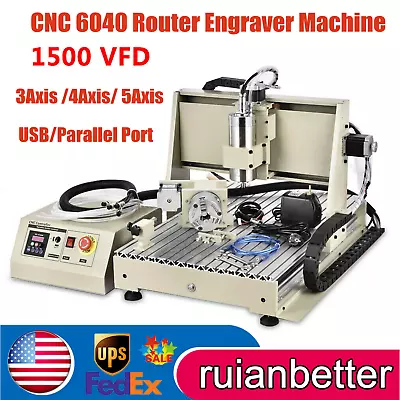 1.5KW USB 3Axis /4Axis/ 5Axis CNC 6040Z Router Engraver Milling Drilling Machine • $1059