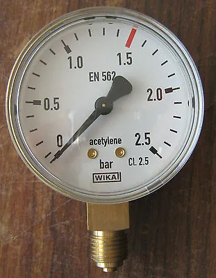 Pressure Gauge 0-2 6 BAR Thread 1/4   For Regulator Flow Metre Gas Acetylene • £34.03