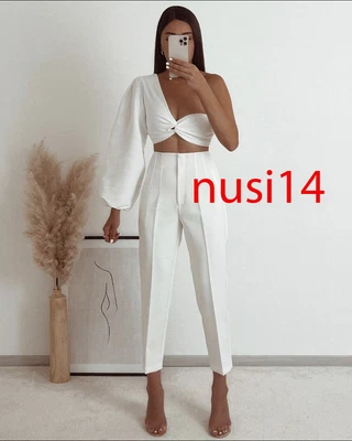 $52.99 • Buy Zara New Woman High-waist Trousers Pant White Xs-xxl  2162/888