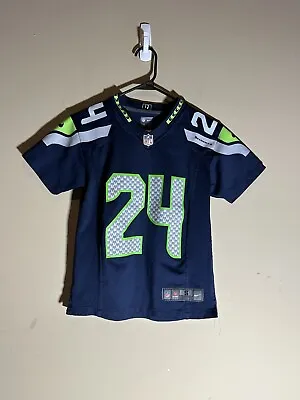 Seattle Seahawks Marshawn Lynch #24 Youth Small 6-8 NFL Blue Nike Jersey • $35.99