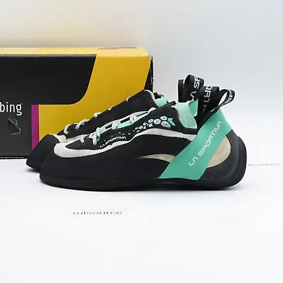 Size 8.5 / 40 EU Women's La Sportiva Miura Climbing Shoes 20K000704 White/Jade • $119.95