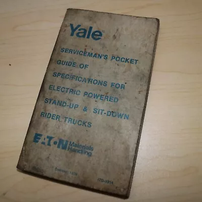 YALE FORKLIFT Maintenance Tune-Up SPECIFICATIONS Handbook Manual Pocket Guide • $45