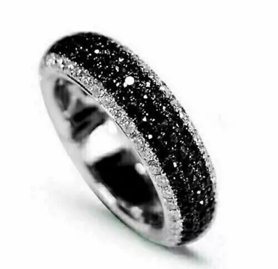 Men's Full Eternity Wedding Band Ring 14K White Gold 2.80 Ct Simulated Diamond • $179.90