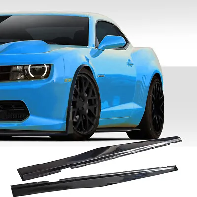 $79.99 • Buy Pair Side Skirts For 2010-2015 Chevy Camaro LT LS SS Extension Lip Rocker Panel