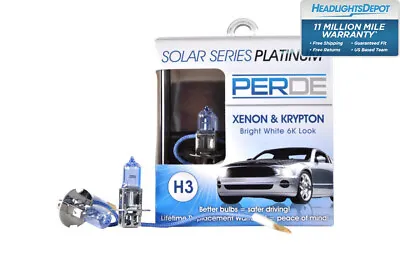 PERDE Solar Series Platinum H3 Xenon-Enhanced Halogen Bulbs Left & Right Pair • $29.95