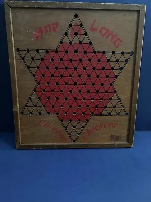 Vintage Wood Chinese Checkers Game Board 'Hop A Long' Made In Portland Oregon • $13.99