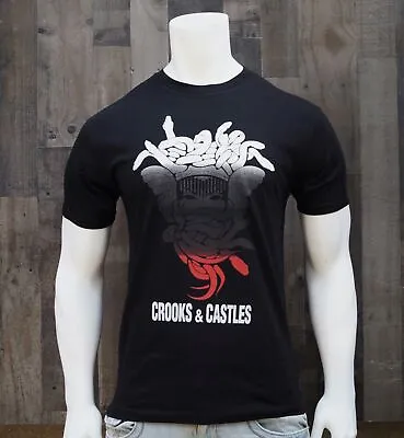 New Crooks Castles Streetwear Medusa C2110714 Black Mens S/S T Shirt RCRCA-15 • $19.79