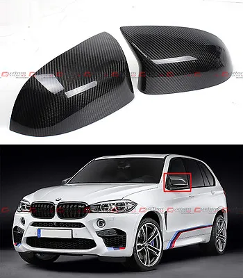 For 2015-18 Bmw F85 X5m F86 X6m Carbon Fiber Side Mirror Cover Caps Overlay Pair • $95.99