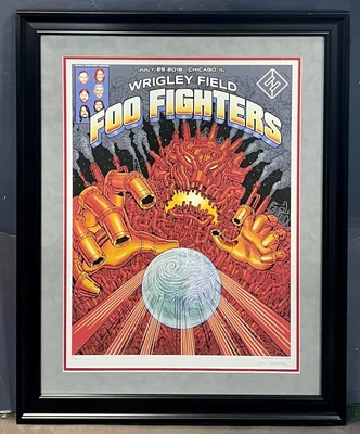 $399.99 • Buy Foo Fighters Concert Poster Wrigley Field Chicago 7/29/2018  Artwork Framed LE