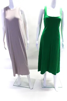 $41.99 • Buy Zara Womens Ribbed Midi Tank Dresses Brown Green Size Medium Large Lot 2