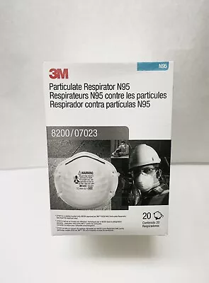 3M 8200 / 07023 N95 Particulate Respirator 1-Box / 20 Disposable Masks EXP 09/25 • $10.99