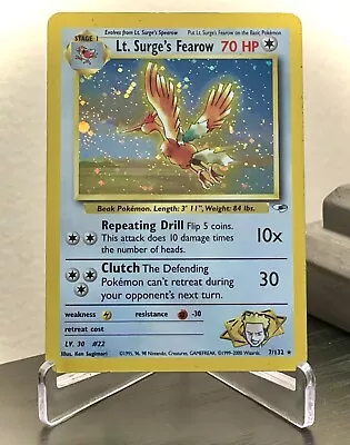$1.04 • Buy Lt. Surge's Fearow 7/132 Holo Rare Gym Heroes MP Pokemon TCG