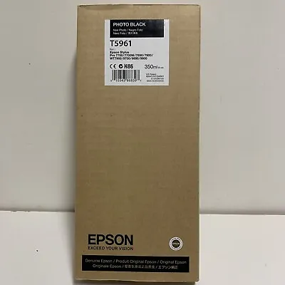 06/2015 Genuine EPSON T5961 Photo Black Ink 350ml For Stylus 7890/7900/9890/9900 • $13.22