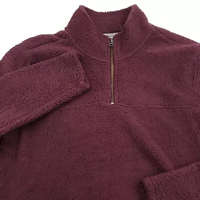 Wallin & Bros Half Zip Mock Neck Sweater Jacket Mens Size Medium Wine Red • $14.99