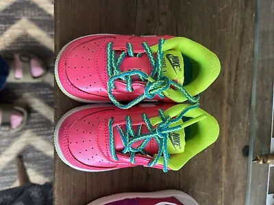 Toddler Hot Pink & Green Air Force 1 Size 5c • $25