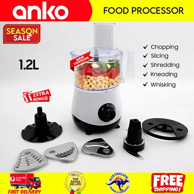 Multifunctional Food Processor 1.2L & Attachment Blades Slice Chop Shred Whisk • $77.99
