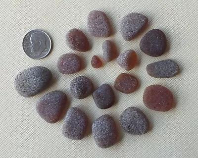 18 Pieces Of BROWN Beach Combed Sea Glass Flawless PREMIUM Jewelry Grade • $11.95