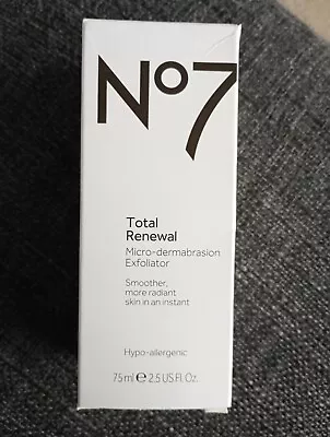 No7 Total Renewal Micro-Dermabrasion Exfoliator Hypo-Allergenic 75ml New & Boxed • £8.50