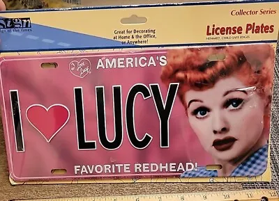 I Love Lucy Americas Favorite Redhead License Plate 6  X 12  Metal Tin • $15.99