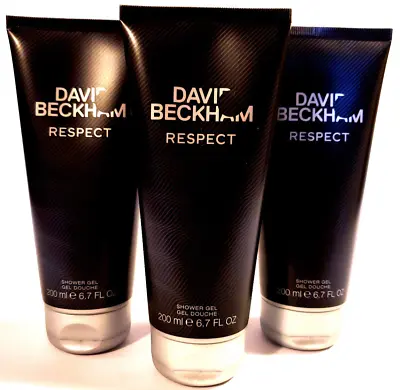 3x David Beckham Respect Shower Gel For Men 200ml Beckham Body Wash Shampoo • £14.99