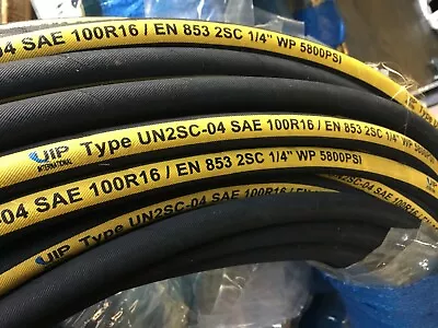 **NEW 1/4  SAE 100 R16 - 25ft. Two Wire Hydraulic Hose 5800 PSI ** FREE SHIP • $45.50