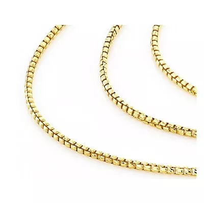 Men & Women's Solid 18K Yellow Gold Filled 16  1.2 Mm Italian Box Chain Necklace • $18.73